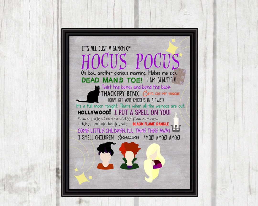 Hocus Pocus Movie Quotes Hocus Pocus Halloween Printable Etsy