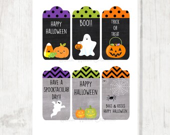 Halloween Party Tags | Party Favor | Gift Tags - INSTANT DOWNLOAD