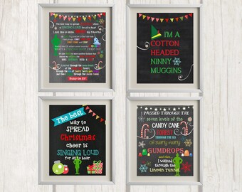 8x10 Buddy the Elf Christmas Printables - Set of 4 | Christmas Decor - INSTANT DOWNLOAD