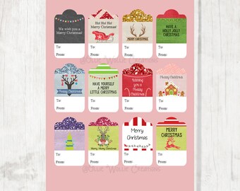 Christmas Gift Tags | Party Favor Tags - INSTANT DOWNLOAD