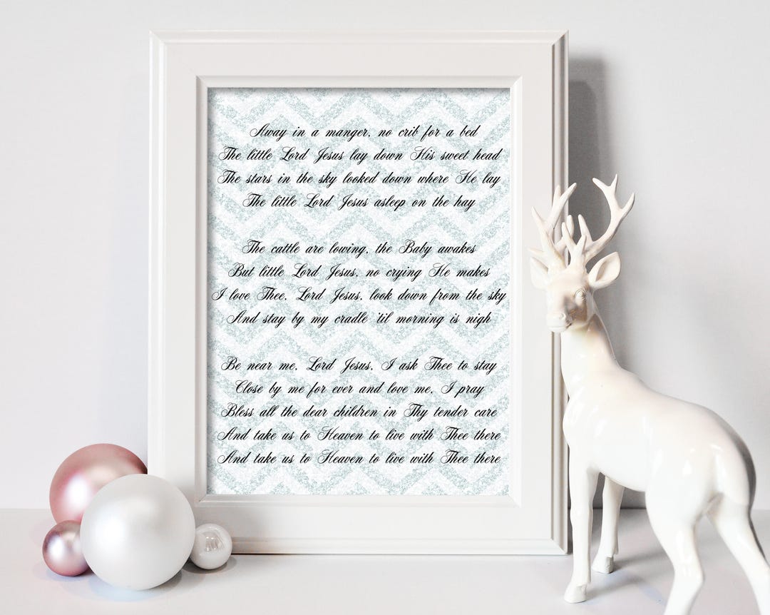 8x10 Away in A Manger Christmas Printable Christmas Decor INSTANT ...