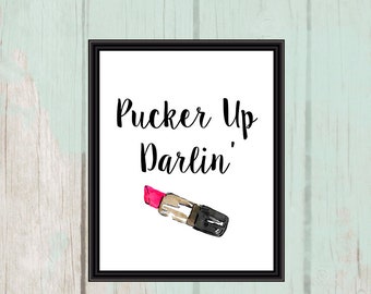 Pucker Up | Makeup Printable | Feminine Decor | 8x10 - INSTANT DOWNLOAD