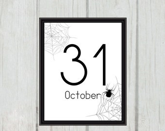 October 31 Printable | Halloween Printable | Halloween Wall Art | Halloween Decor | 8x10 - INSTANT DOWNLOAD