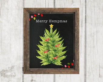 Merry Hempmas | Marijuana Printable | Christmas Decor | Christmas Wall Art | 8x10 - INSTANT DOWNLOAD