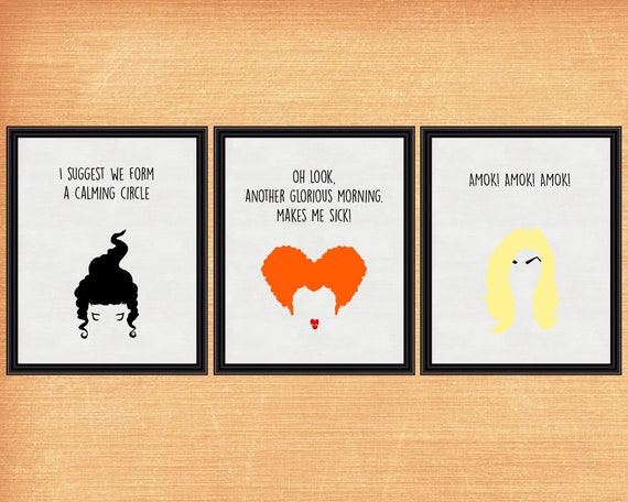 Hocus Pocus Printables Set of 3 Halloween Decor | Etsy