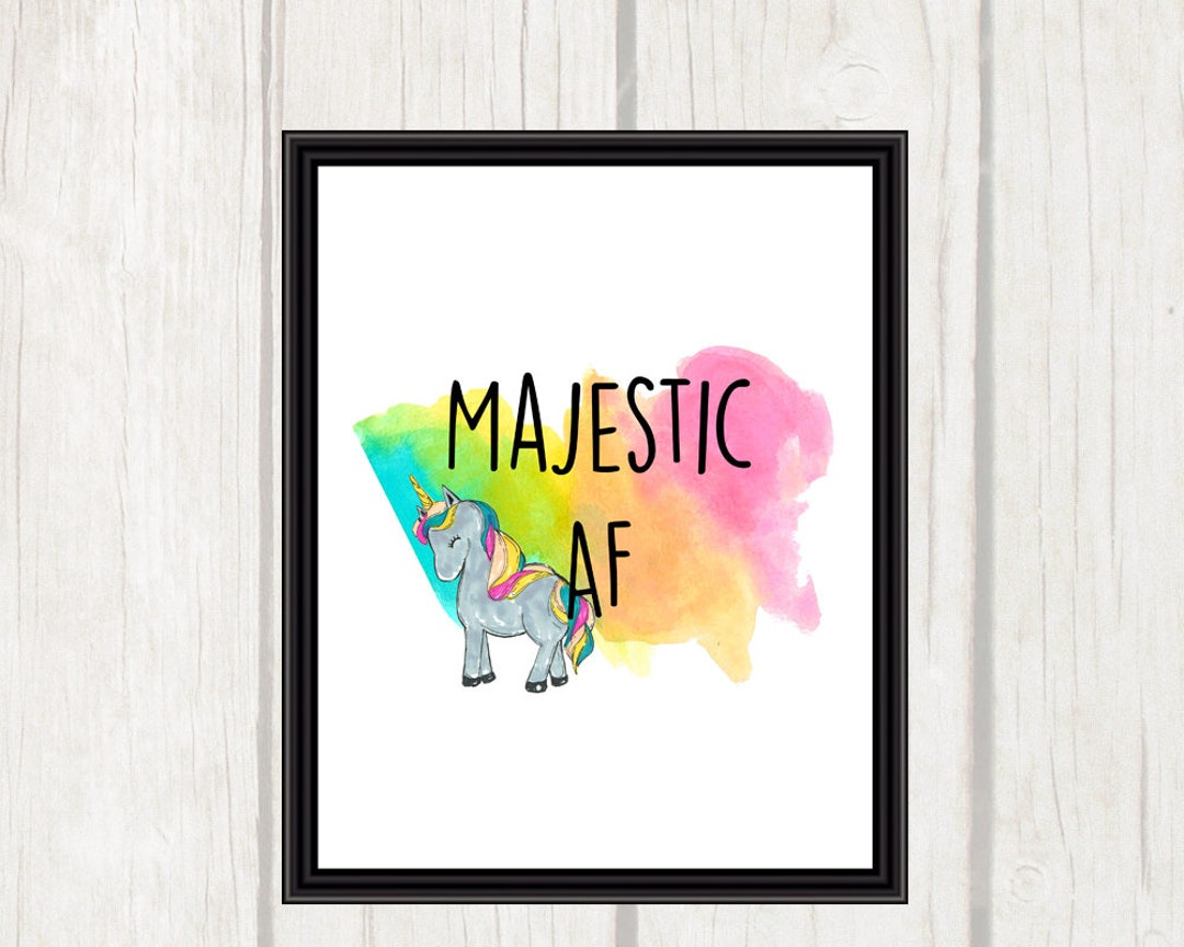 Majestic AF Unicorn Printable Unicorn Home Decor - Etsy