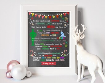 5x7 Buddy the Elf Movie Quotes | Christmas Printable - INSTANT DOWNLOAD