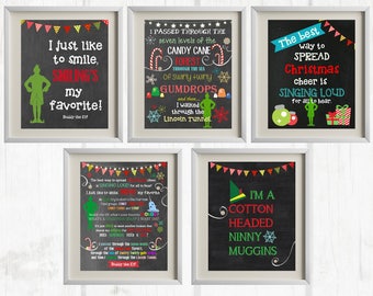 8x10 Buddy the Elf Printables - Set of 5 | Christmas Decor - INSTANT DOWNLOAD