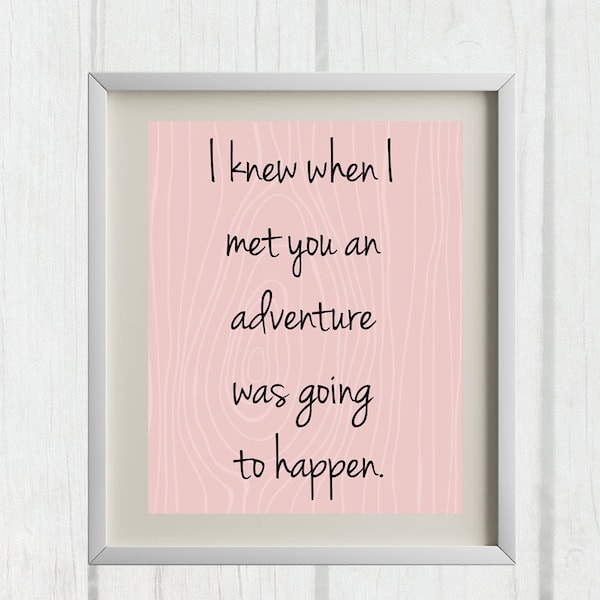 8x10 I Knew When I Met You | Winnie the Pooh Printables | Nursery Decor - INSTANT DOWNLOAD