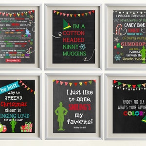 8x10 Buddy the Elf Printables Set of 6 Christmas Decor INSTANT DOWNLOAD ...