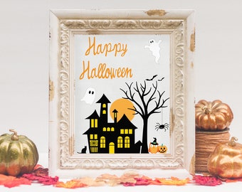 Happy Halloween Printable Halloween Decor 8x10 INSTANT | Etsy