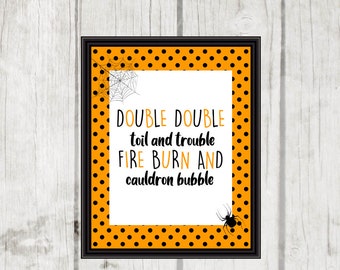 Printable Halloween Decor and SVG. Double Double Toil and - Etsy