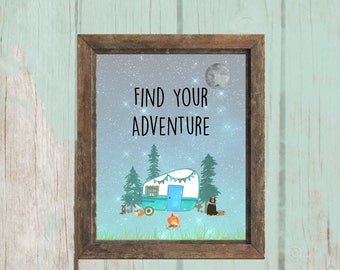 Find Your Adventure Printable | Nursery Decor | Party Decor | Camper Decor | RV Living | 8x10 - INSTANT DOWNLOAD