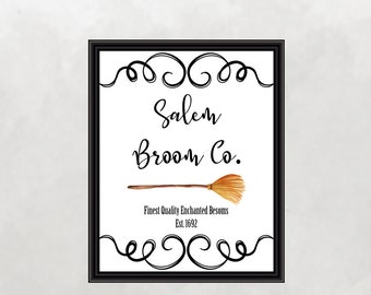 Salem Broom Co. Printable | Halloween Printable | Halloween Decor | 8x10 - INSTANT DOWNLOAD