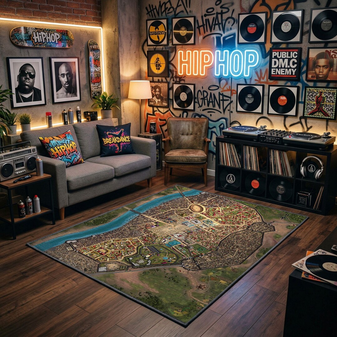Rpg Rug Fantasy Kingdom Map Rug, Epic RPG World Floor Mat, Dungeons & Dragons ...