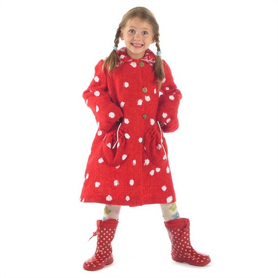 girls red dress coat