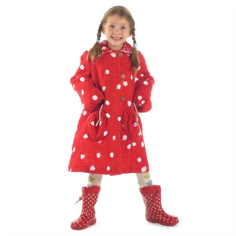 red wool dress coat