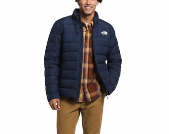 Chaqueta acolchada azul marino para hombre: cálida chaqueta acolchada de invierno / Abrigo ligero de burbujas para nieve y frío / Chaqueta de invierno elegante para hombre