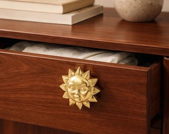 Messing Schrankgriff, Gold Schubladenknauf, Cartoon Knauf, Dekorativer Kleiderschrank Türgriff, Handgefertigte Messing Möbelbeschläge