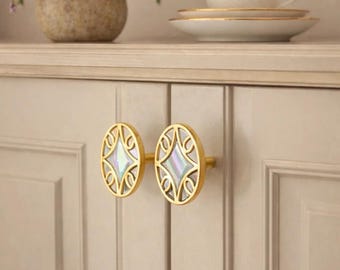 Vintage Shell Cabinet Knob | Retro Seashell Drawer Pull | Wardrobe & Closet Door Handle | Handmade Furniture Knob for Cabinet, Shoe Cabinet
