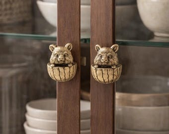 Handgemachter Messing Schwein Schrank Griff, Verspielte Kinderzimmer Dekor