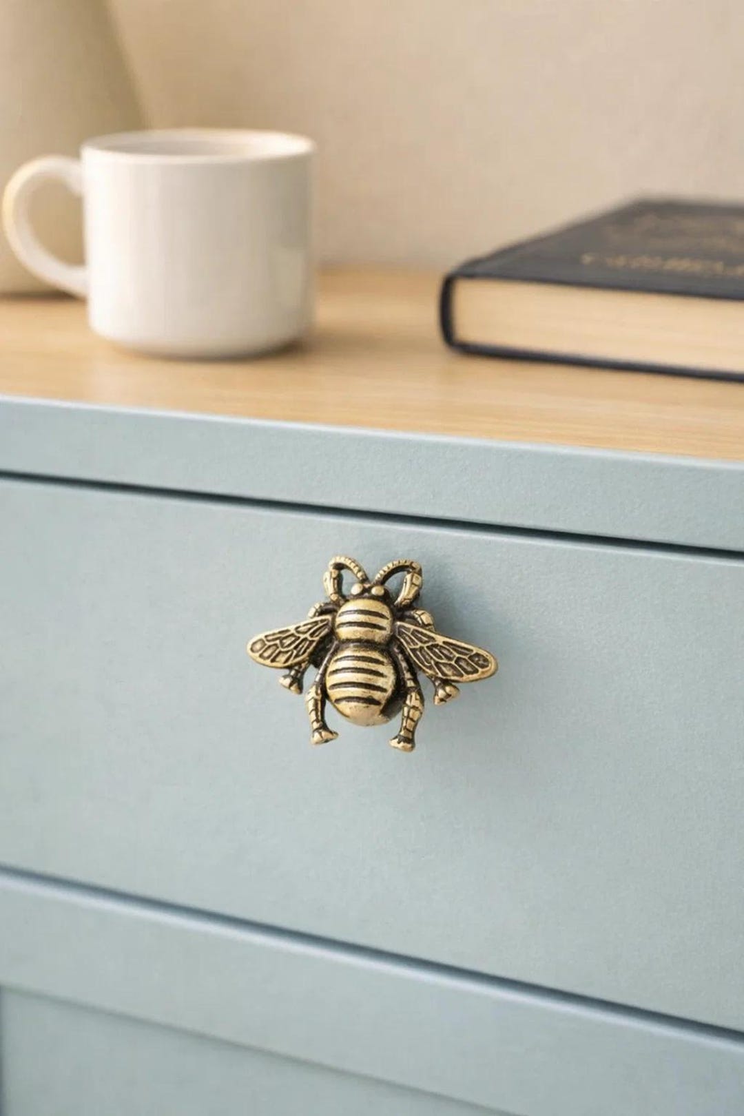 Vintage Bee Brass Cabinet Handle | Handmade Antique Bee Drawer Pull ...