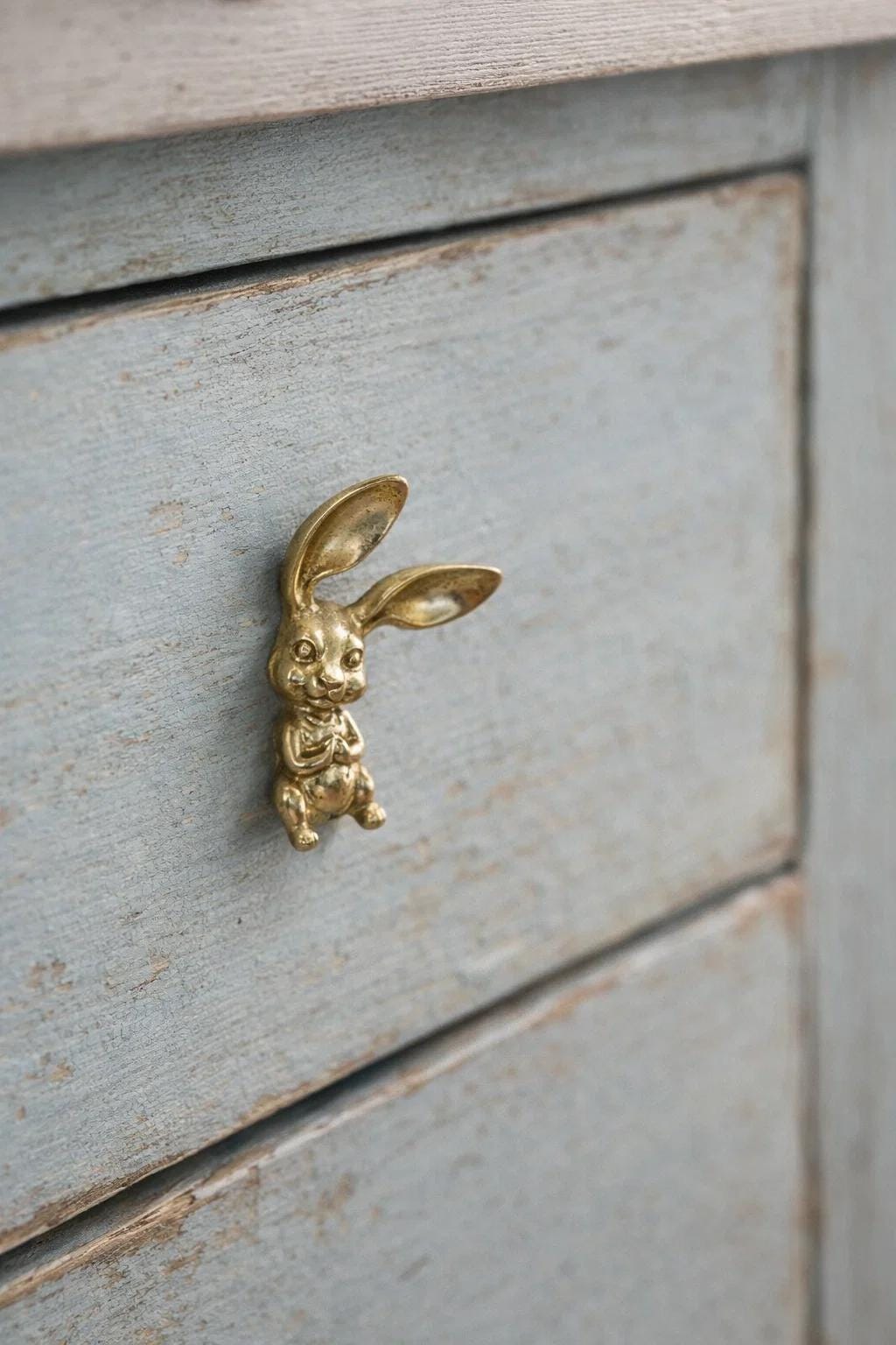 Brass Bunny Drawer Pull | Cute Rabbit Cabinet Handle for Drawer ...