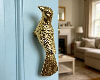 Messing Schubladenknauf | Handgefertigter Vogel-Schranktürgriff für Kleiderschrank, Weinschrank, Vintage Warm Home Hardware