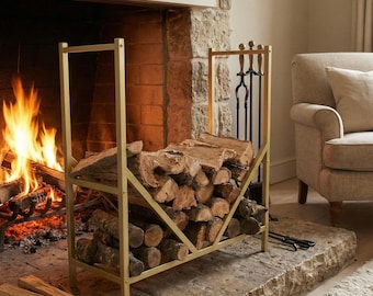 Modern Metal Firewood Rack | Indoor Log Holder, Multiple Sizes