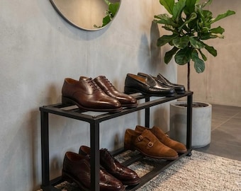 Minimalist Metal 2-Tier Shoe Rack, Modern Home Decor