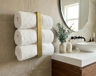 Modern Metal Rolled Towel Rack – Minimalist Bathroom Decor