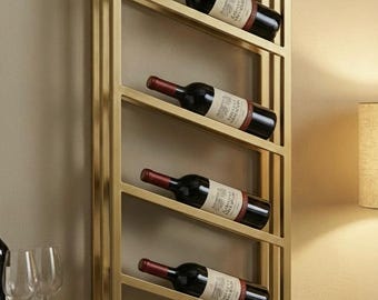 Modren wine holder .Metal Wall Wine Rack – Geometric Modern Bar Decor