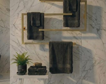 Wall Mounted Double  Arm Towel Rack | Space-Saving Bathroom Organizer