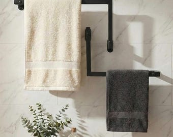 Wall Mounted Swivel Towel Rack, Space Saving Bathroom Organizer