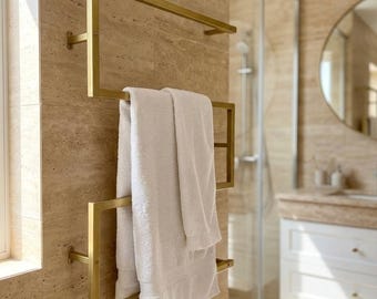 Modern Wall Mounted Towel Rack, Space Saving Bathroom Organizer