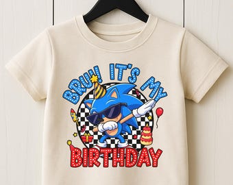 Sonic Birthday Shirt | Custom Fast-Hero Themed Party Tee, Family Matching Sizes