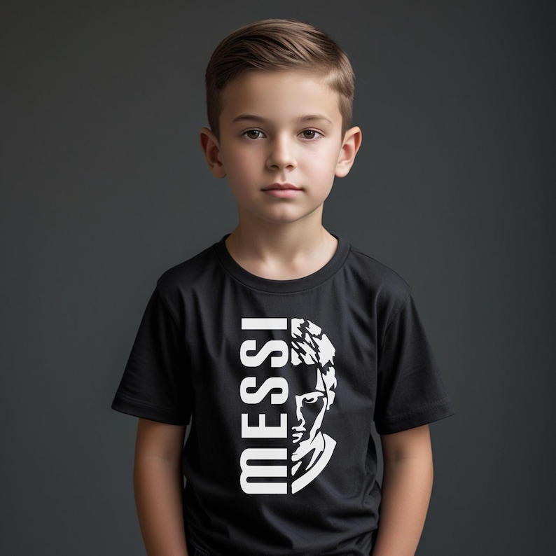 Kids Messi Soccer T-Shirt, Football Fan Apparel, Youth Sizes, Gift Messi Tee image 1
