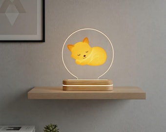 Lampka nocna dla dzieci, lampa w kształcie lisa, żółwia, pandy i ryby, wystrój pokoju dziecięcego