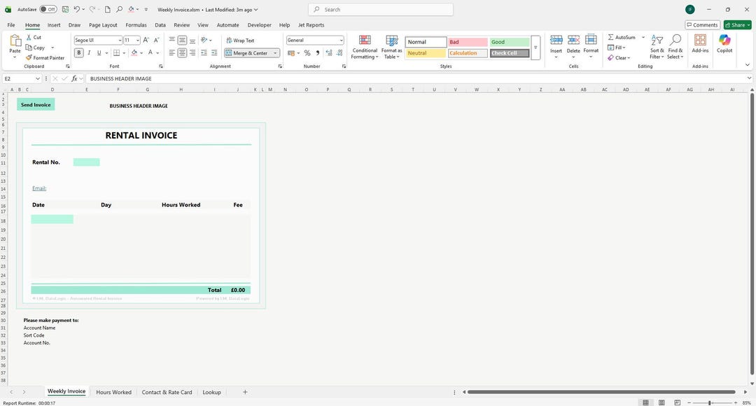 Beauty Salon - Chair Rental Invoice Tracker - Etsy