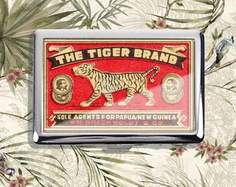 tiger cigarette brand Safety Match Case Wallet Business Card Holder Tiger (american version) KS-20-H -