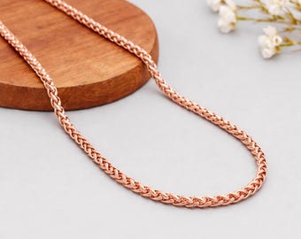 Pure Copper 4-in-1 Braided Chain Necklace, Solid Viking Jewelry, 16" to 26" Inch Unisex Jewelry for Men & Women