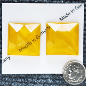 Square Glass Jewels, 19 Color Choices, Set of 2, 25mm Square Faceted, 19 Color Choices
