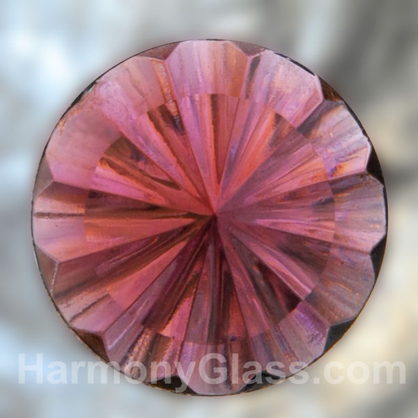 Amethyst Fluted Stained Glass Jewel 35mm