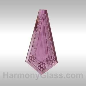 Pentagon Pendant Amethyst Stained Glass Jewel 30mm x 62mm