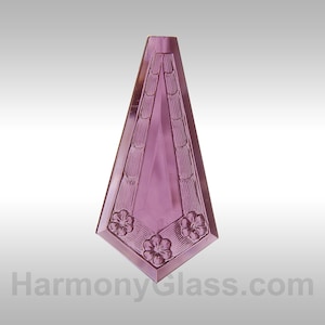 Pentagon Pendant Amethyst Stained Glass Jewel 30mm x 62mm