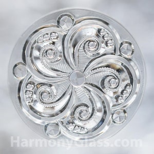 Swirly Clear Stained Glass Jewel 35mm