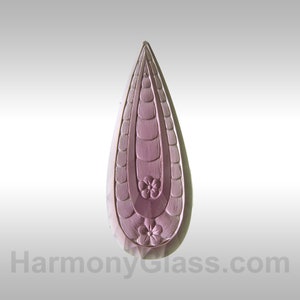 Teardrop Pendant Amethyst Stained Glass Jewel 32mm x77mm