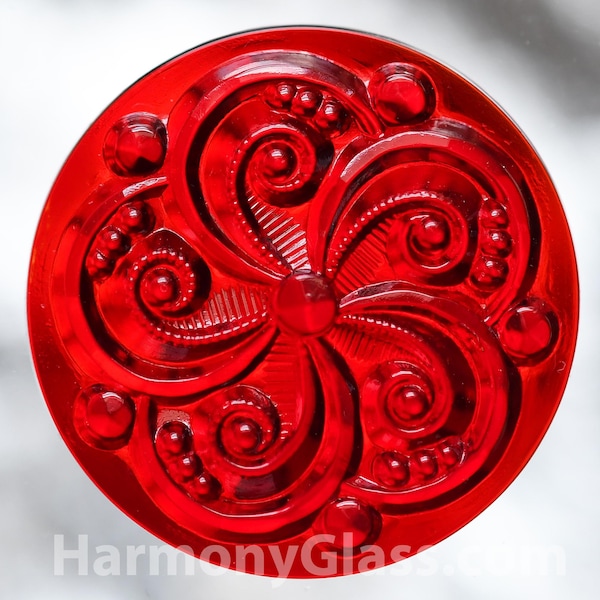 Swirly Red Stained Glass Jewel 35mm
