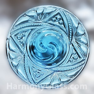 Victorian Light Aqua Stained Glass Jewel 40mm