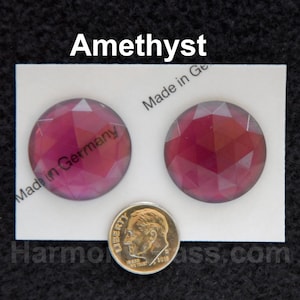 Glass Jewels, 23 Color Choices, Set of 2, 25mm Round Faceted,